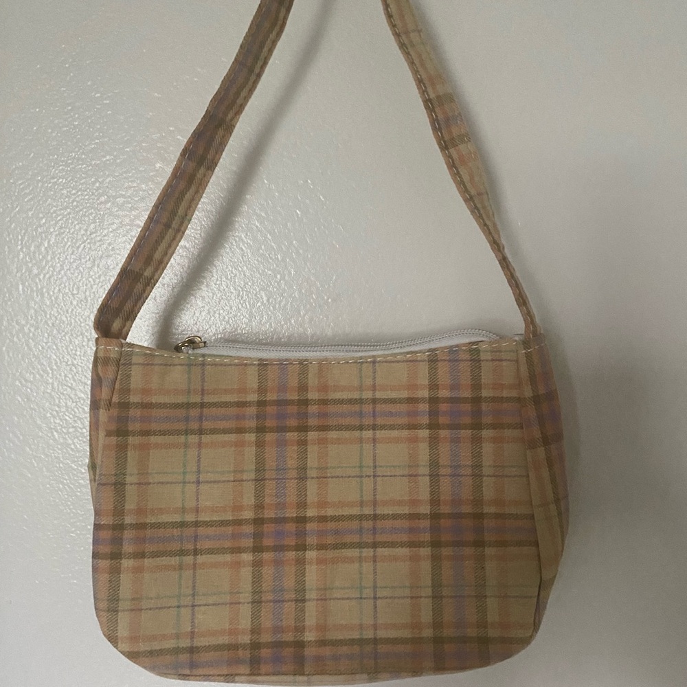 Plaid Tan Shoulder Bag